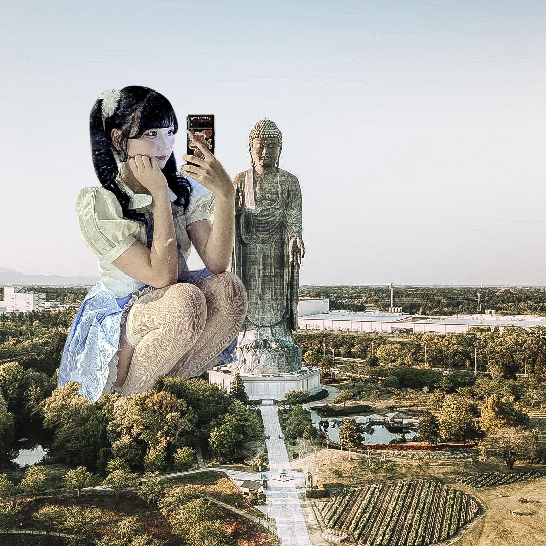 R3kacutioner's tweet image. Giantess taking a selfie with the Guan Yin Statue #sizetwtter #giantess
model: @yuan_vivaste