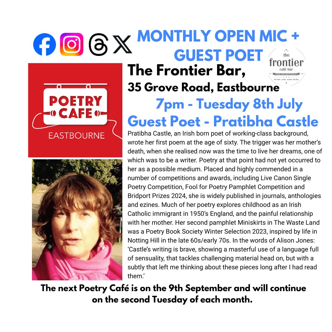 Join us for an evening of open mic spoken word with Guest poet @pratibhacastle 
Grab a drink from the bar and soak up the marvellousness!
#poetry #creativity #community #spokenword #words