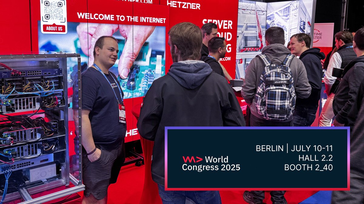 Hetzner (@hetzner_online) on Twitter photo Guess who’s back at <a href="/WeAreDevs/">WeAreDevelopers</a> in Berlin this July? Yep, it’s us! 🎉 Come visit us at our booth to learn more about our services, chat with our team, and discover how we power developers around the world.
📅 July 10 – 11
📍Hall 2.2 | Booth 2_40 Guess who’s back at <a href="/WeAreDevs/">WeAreDevelopers</a> in Berlin this July? Yep, it’s us! 🎉 Come visit us at our booth to learn more about our services, chat with our team, and discover how we power developers around the world.
📅 July 10 – 11
📍Hall 2.2 | Booth 2_40
