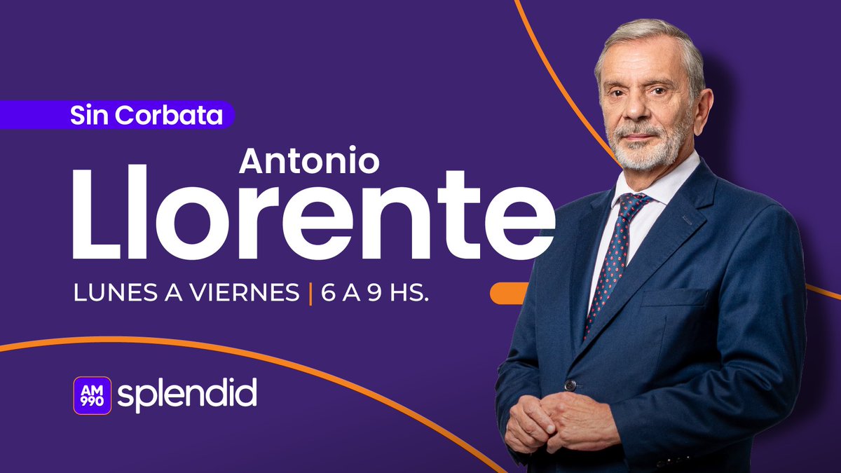 Splendid AM 990 (@splendidam990) on Twitter photo 📻 ¡Prendete a #SinCorbata con <a href="/fllorenteantoni/">Antonio F Llorente</a> y equipo!
👉 De lunes a viernes de 6 a 9hs.
📲 Te leemos al 11 3828 0990.
💻 Escuchanos por la App Splendid AM 990 o en youtube.com/@splendidam990 📻 ¡Prendete a #SinCorbata con <a href="/fllorenteantoni/">Antonio F Llorente</a> y equipo!
👉 De lunes a viernes de 6 a 9hs.
📲 Te leemos al 11 3828 0990.
💻 Escuchanos por la App Splendid AM 990 o en youtube.com/@splendidam990