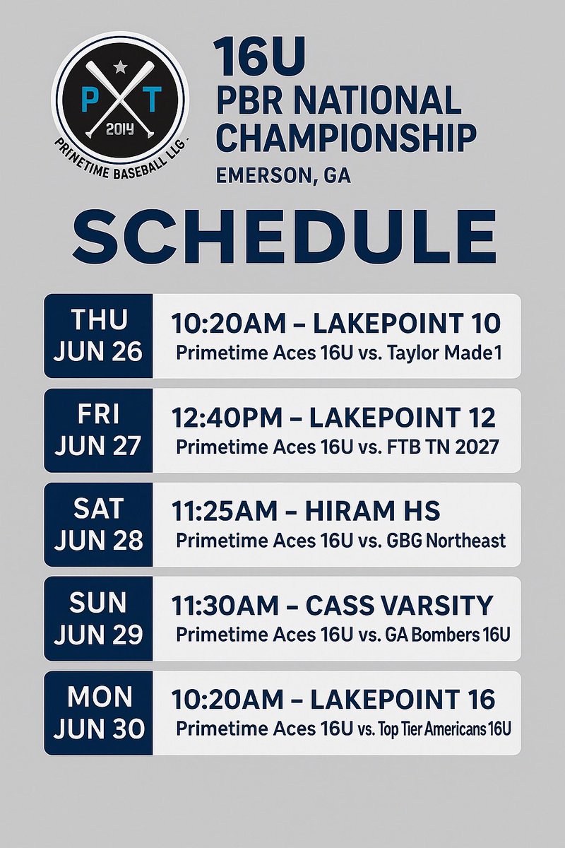 Landon Somers (@lsomers2027) on Twitter photo Excited to compete this week at the PBR 16U National Championship. Attached is my schedule. I’ll be on the mound Thursday and Sunday. <a href="/PrepBaseballVA/">Prep Baseball Virginia/DC</a> <a href="/PrepBaseVAS/">Prep Baseball VA/DC Scouting</a> <a href="/FlatgroundBats/">FLATGROUND Hitting</a> <a href="/FlatgroundApp/">FLATGROUND Pitching</a> <a href="/PB_Uncommitted/">Prep Baseball Uncommitted</a> <a href="/pbtscouting/">Prep Baseball Scouting</a> <a href="/BUncommitted/">Baseball_Uncommitted</a> Excited to compete this week at the PBR 16U National Championship. Attached is my schedule. I’ll be on the mound Thursday and Sunday. <a href="/PrepBaseballVA/">Prep Baseball Virginia/DC</a> <a href="/PrepBaseVAS/">Prep Baseball VA/DC Scouting</a> <a href="/FlatgroundBats/">FLATGROUND Hitting</a> <a href="/FlatgroundApp/">FLATGROUND Pitching</a> <a href="/PB_Uncommitted/">Prep Baseball Uncommitted</a> <a href="/pbtscouting/">Prep Baseball Scouting</a> <a href="/BUncommitted/">Baseball_Uncommitted</a>