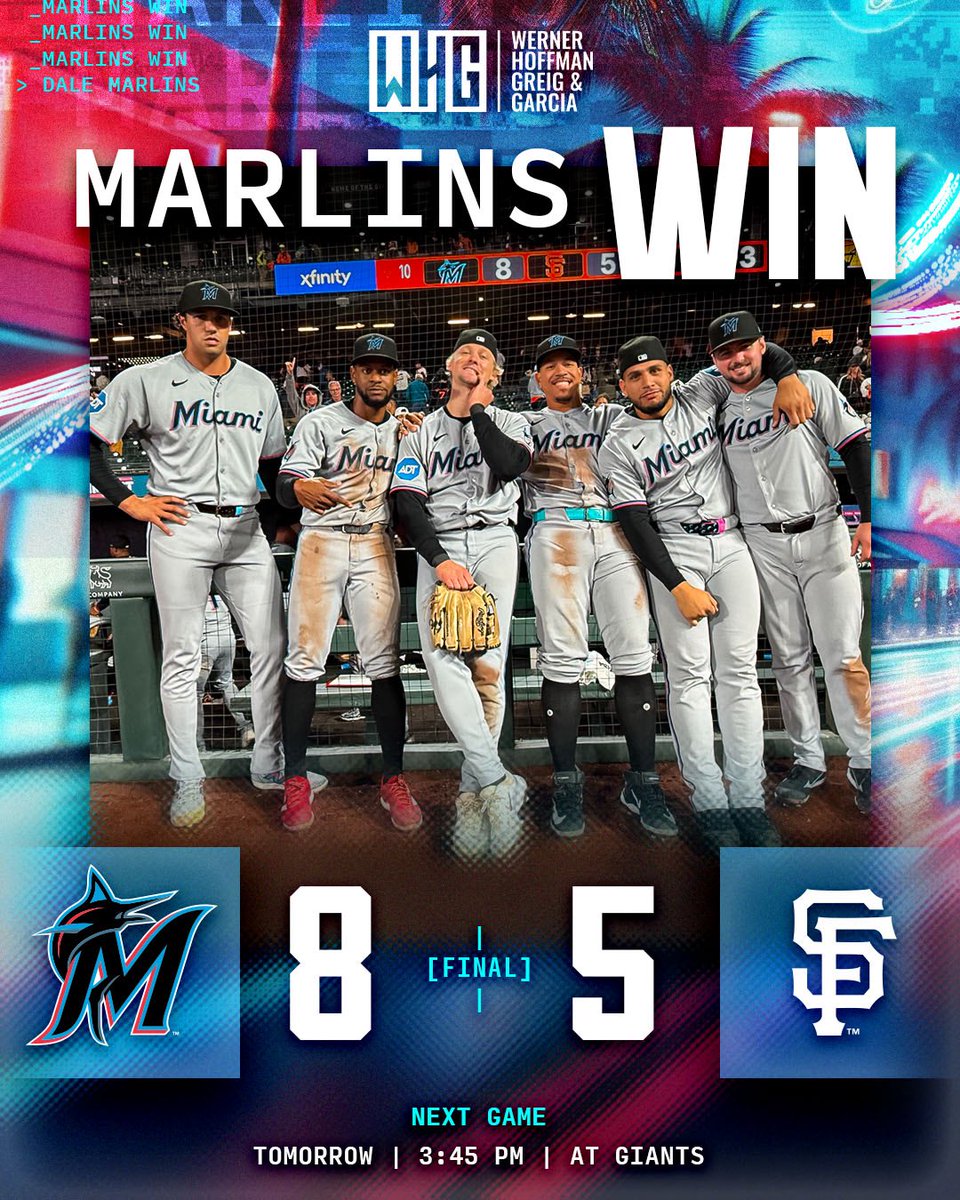 Marlins's tweet photo. Huge series win. Giant, even https://t.co/yV95RHnmzT