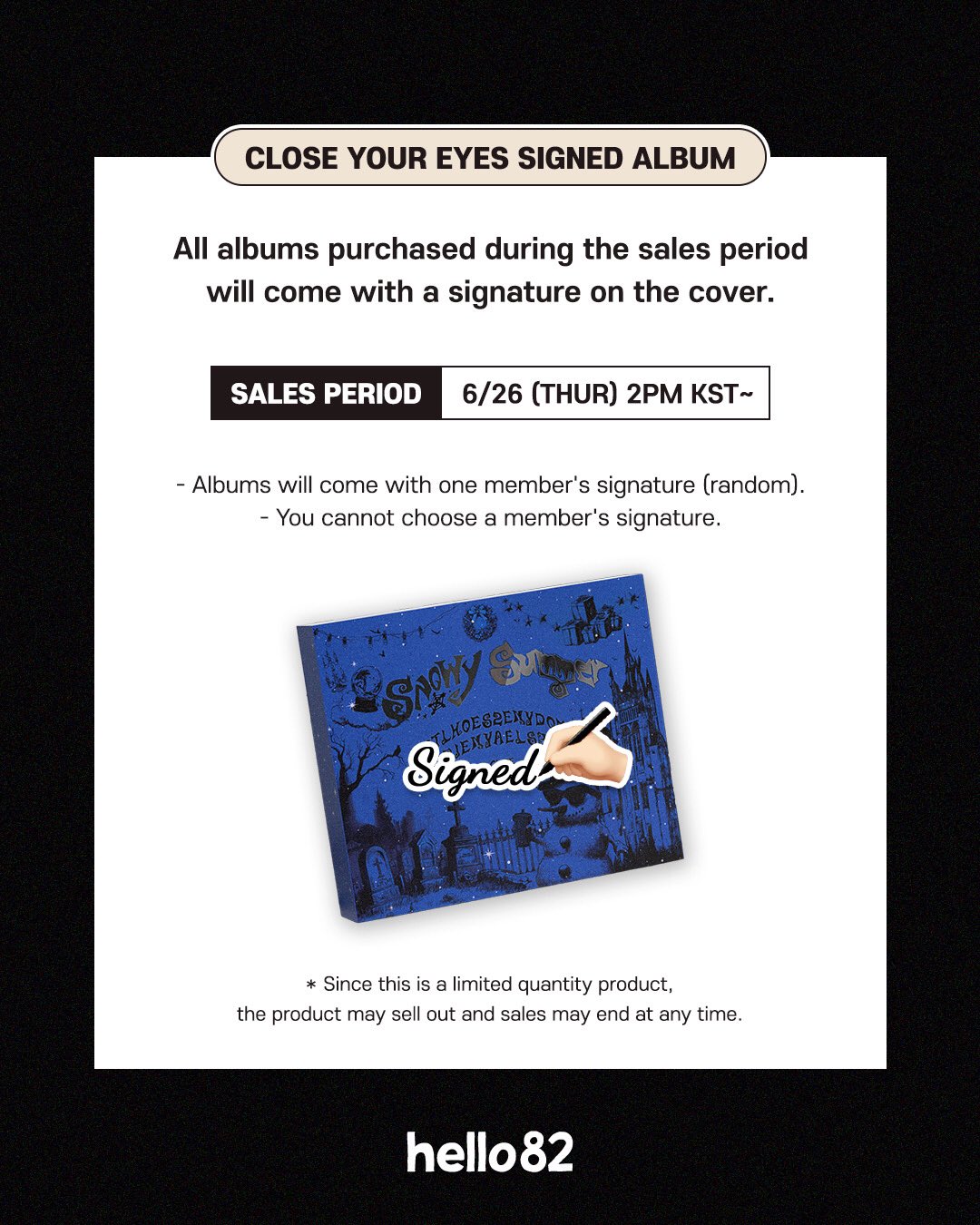 CLOSEYOUREYES スンホ Hello82 サイン入りアルバム hello82shop on X: 