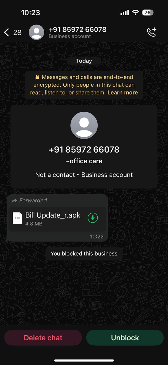 tweet_vikrant's tweet photo. @cmohry  @police_haryana  I received call from spammers that my bill for MCG water bill is not updated and it has to be updated now, for that open the file attached in WhatsApp. Thank god am software engineer so I know that they send APK file to hack mobile.
#Fraud 
#HaryanaNews https://t.co/CmjPOZNoxP