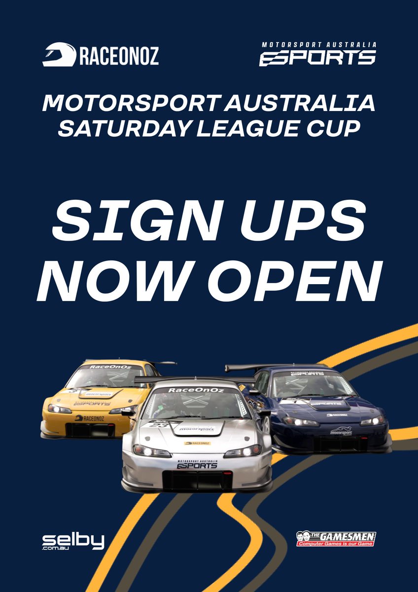 Signups are now open for the Motorsport Australia Saturday League Cup!

Sign up now on the RaceOnOz Gran Turismo discord!

discord.gg/w92yRJqcEc