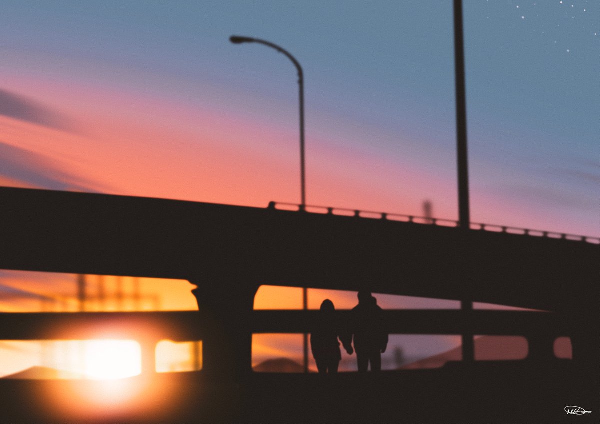 MindResting's tweet image. #digitalartwork #sunrise #cityscape
