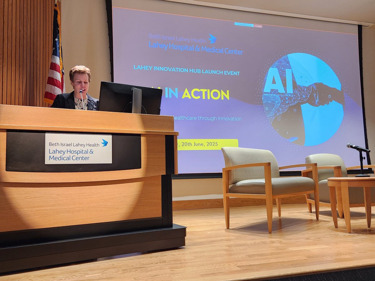 LaheyResearch's tweet image. 🚀 The @LaheyHospital Innovation Hub launched with first #AI focused event
A system-wide platform with 3 pillars
1. Transforming patient care & experience
2. Advancing workforce well-being
3. Environmentally sustainable innovation
We invite all to join us on this journey!