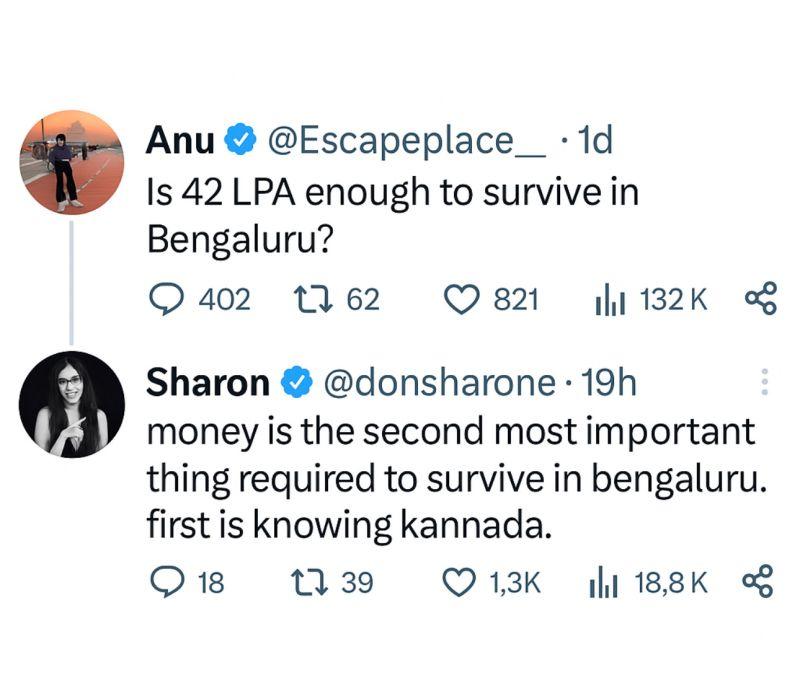 This is exactly the kind of tweet that goes viral for being confidently untrue. 
I speak Tamil, English, and Hindi to everyone (from autodrivers to real estate agents) and guess what? 
They all respond just fine.
My in-laws only know Hindi and feel more at home in Bengaluru than