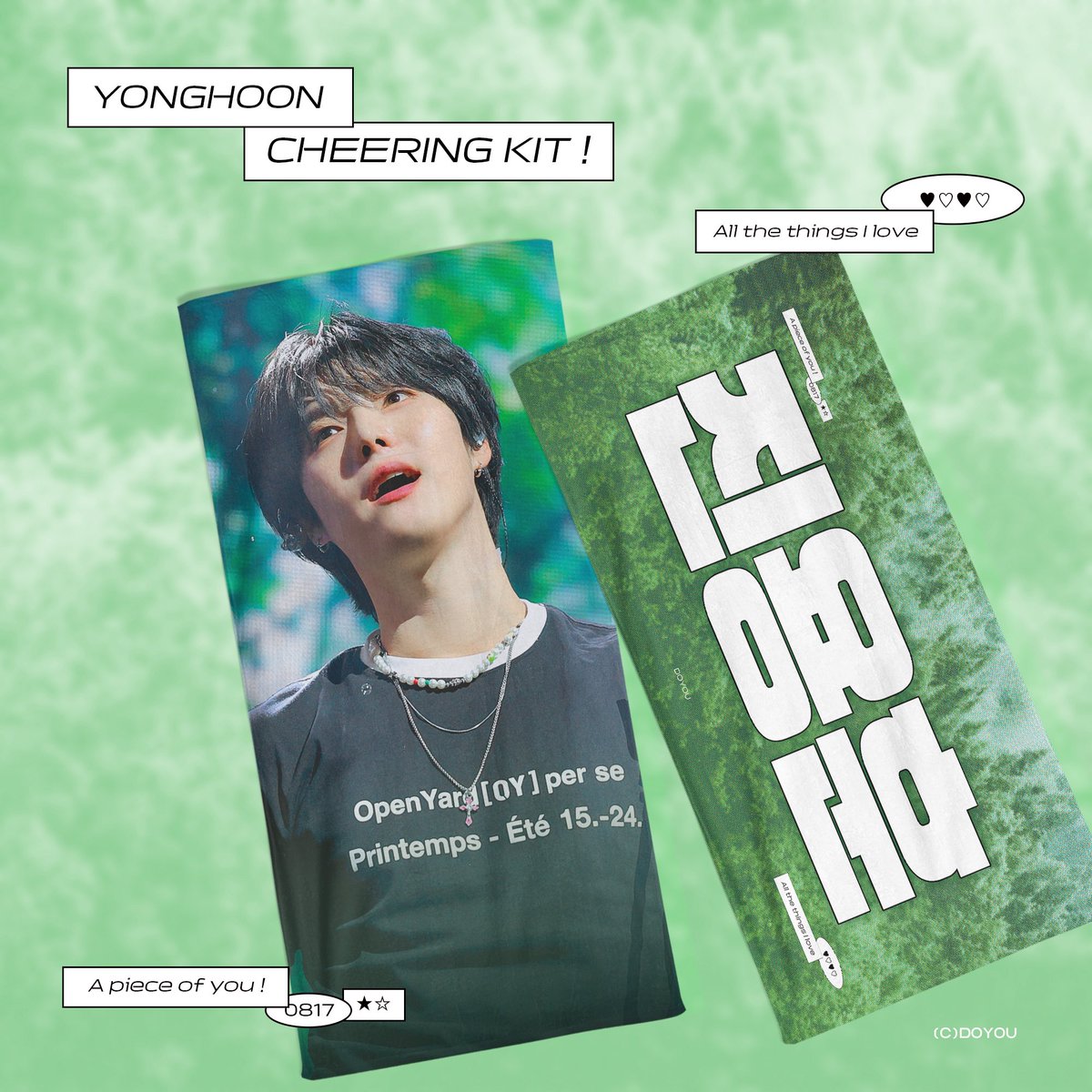 ☘️🍃

CHEERING KIT for #YONGHOON

#RT 추첨 한 분께 용훈 반사슬로건을 드립니다!
(국내 주소 한정)

*당첨자 발표는 6월 30일에 진행합니다 :)

#용훈 #원위 #ONEWE