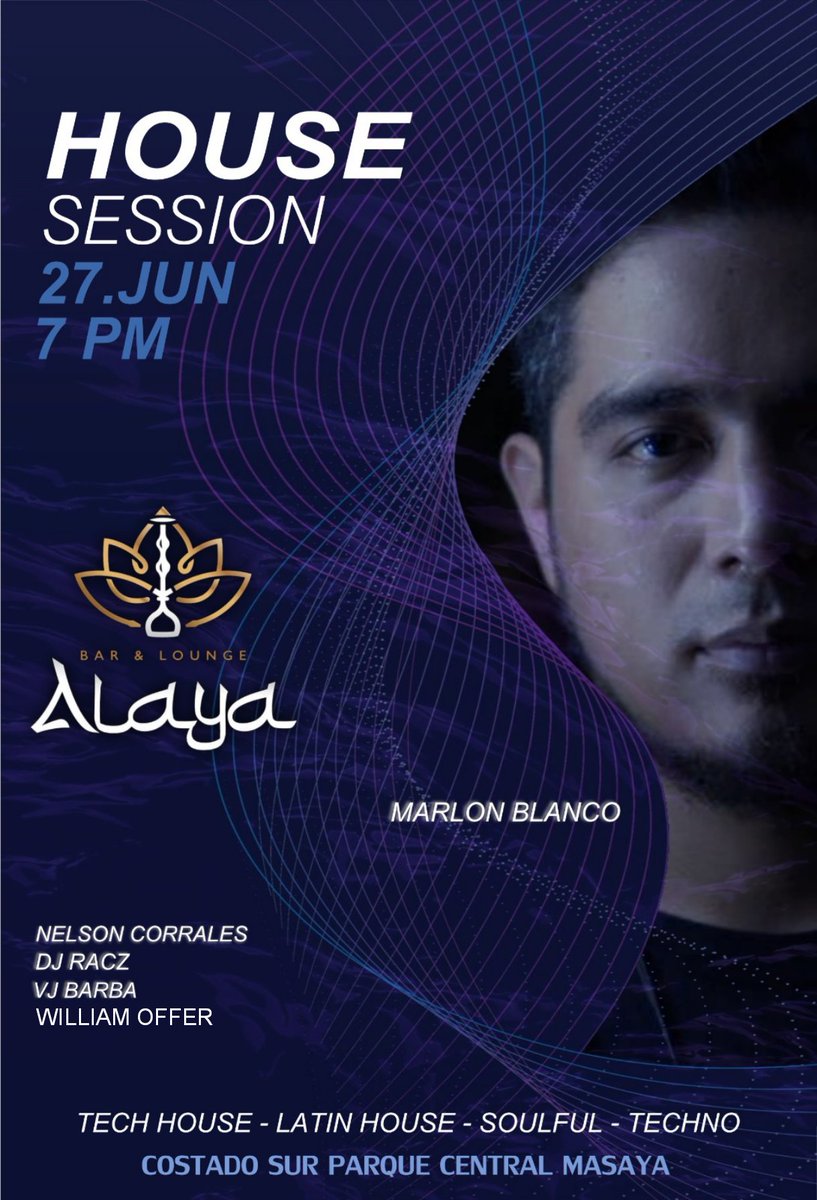 AlayaBar's tweet photo. Marlon Blanco Dj con 16 años de experiencia musical, Cofundador de Magma music y Magma Fest, miembro activo de Wizards Collective en Guatemala, Nicaragua y Panamá. https://t.co/esPFZdyIWR
