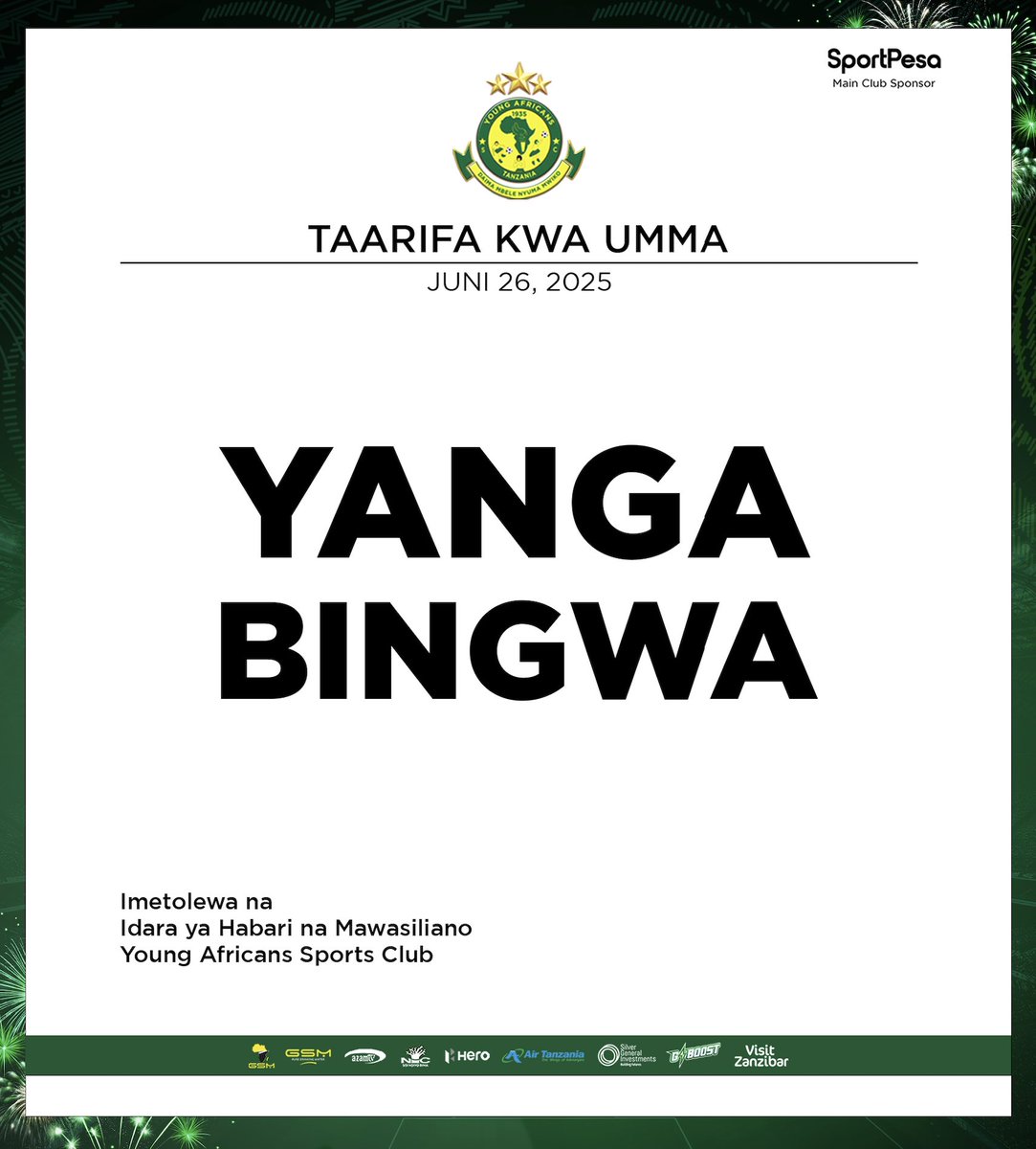 TAARIFA KWA UMMA 

#TimuYaWananchi 
#DaimaMbeleNyumaMwiko