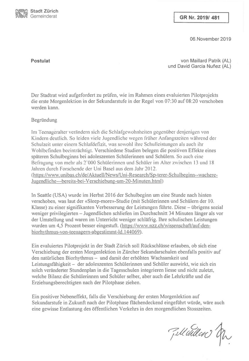 David Garcia Nuñez ۞ (@thuritch) on Twitter photo Liebe Kinder, <a href="/F_Leutenegger/">Filippo Leutenegger</a> muss sich nicht erst seit gestern mit der Späterlegung der 1. Lektion befassen. Der #GRZH überwies bereits vor Jahren meinen Vorstoss zum selben Zweck ✊🏽. Der mehrblaue Schulvorsteher pennt aber lieber selber anstatt den Volkswillen umzusetzen 😡. Liebe Kinder, <a href="/F_Leutenegger/">Filippo Leutenegger</a> muss sich nicht erst seit gestern mit der Späterlegung der 1. Lektion befassen. Der #GRZH überwies bereits vor Jahren meinen Vorstoss zum selben Zweck ✊🏽. Der mehrblaue Schulvorsteher pennt aber lieber selber anstatt den Volkswillen umzusetzen 😡.