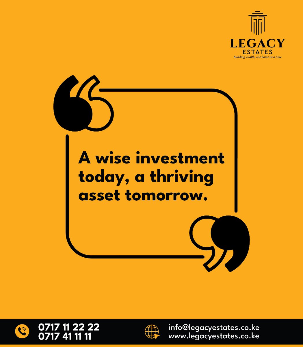 future_fortun's tweet image. Secure your future with a smart investment today. Legacy Estates,turning dreams into thriving assets.

Call us now: 0717 11 22 22 | 0717 41 11 11
Or email us: info@legacyestates.co.ke

#legacyestates #ownlandtoday #titledeedready #landinvestment #affordableland #sitevisitfree