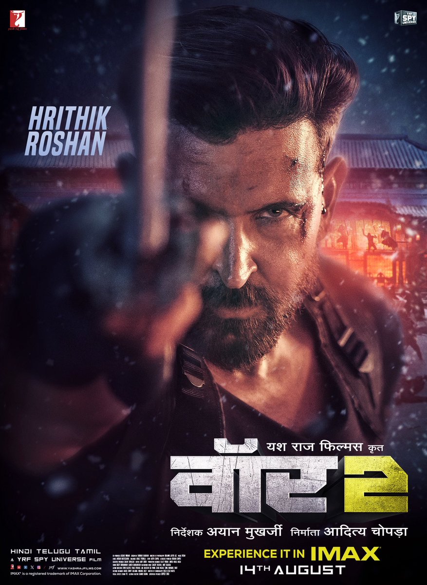 iHrithik's tweet photo. This time he’s ruthless, merciless, relentless and ready for WAR. 
Are you? 
The countdown begins now. #50DaystoWar2

Releasing in Hindi, Telugu &amp; Tamil on August 14th in cinemas worldwide!

@tarak9999 | @advani_kiara | #AyanMukerji | @yrf | #War2 | #YRFSpyUniverse https://t.co/cs4LKHaa9C