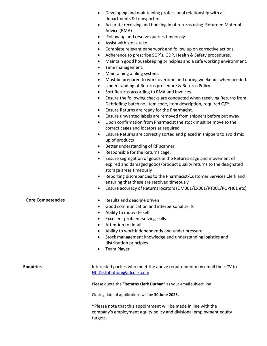 Adcock Ingram

✅️ Returns Clerk