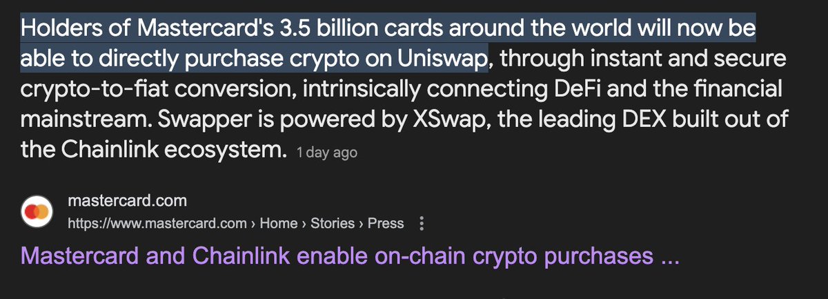 Sahilranpuri's tweet image. Mastercard × Chainlink × Uniswap just brought 3.5B people one step closer to DeFi rails.
🤝 Crypto mass adoption isn’t coming—it’s here. ✨