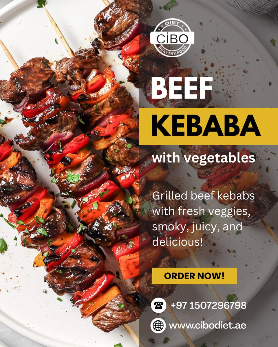 CiboDiet's tweet photo. 🔥 Savor the flavor of perfectly grilled Beef Kebab with Vegetables — smoky, juicy, and bursting with freshness!🍢🌶️🥩

📞 +97 1507296798
🌐 https://t.co/QL7IEljTBz

#BeefKebab #HealthyGrill #CiboDiet #GrilledPerfection #JuicyKebabs #FreshVeggies #KebabLovers #BBQDelight https://t.co/rw385sKK8a