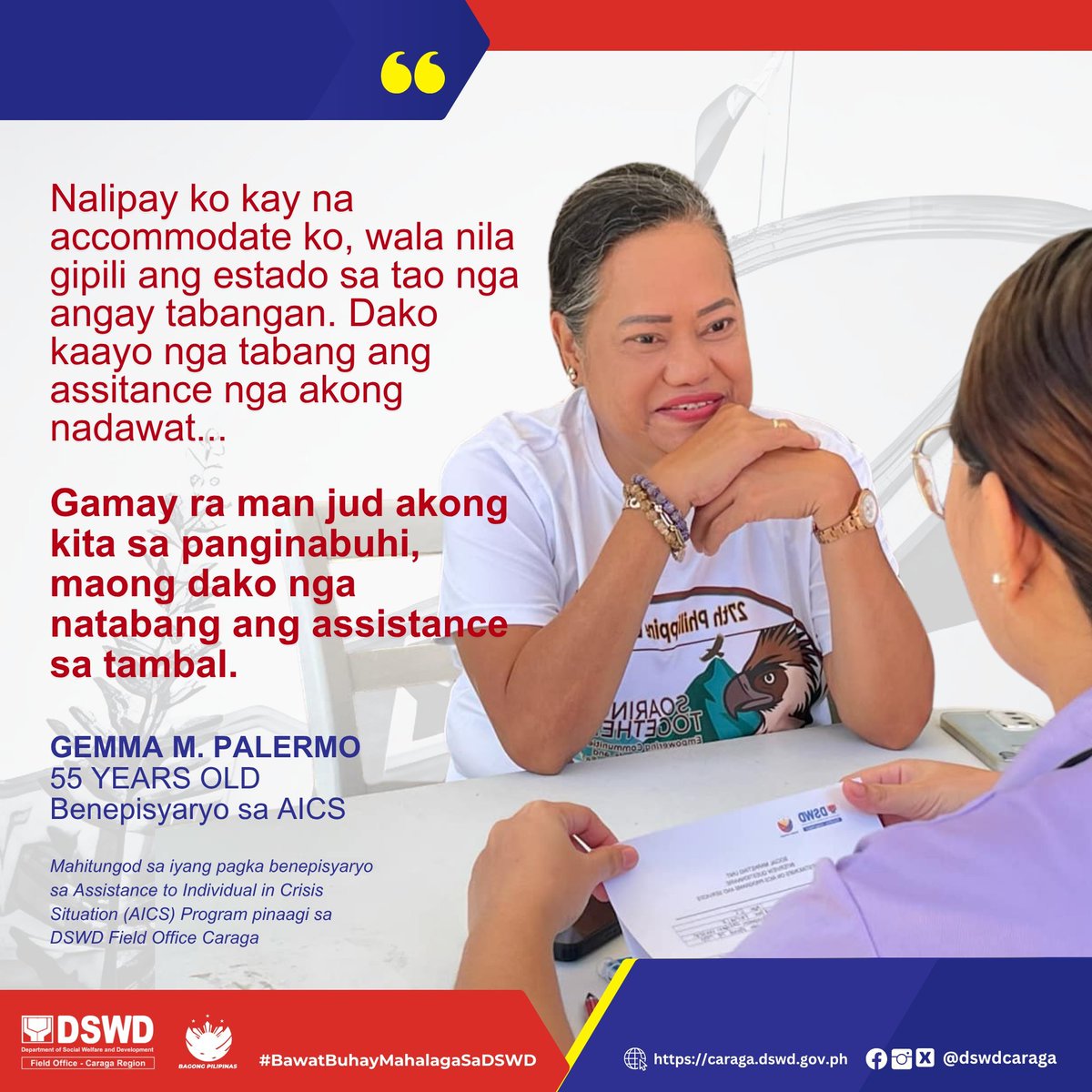 STORYANG AICS | Salamat sa DSWD AICS, nakadawat ug tabang si Gemma sa iyang panginahanglan sa tambal para sa diabetes ug sakit sa kasingkasing. #BawatBuhayMahalagaSaDSWD