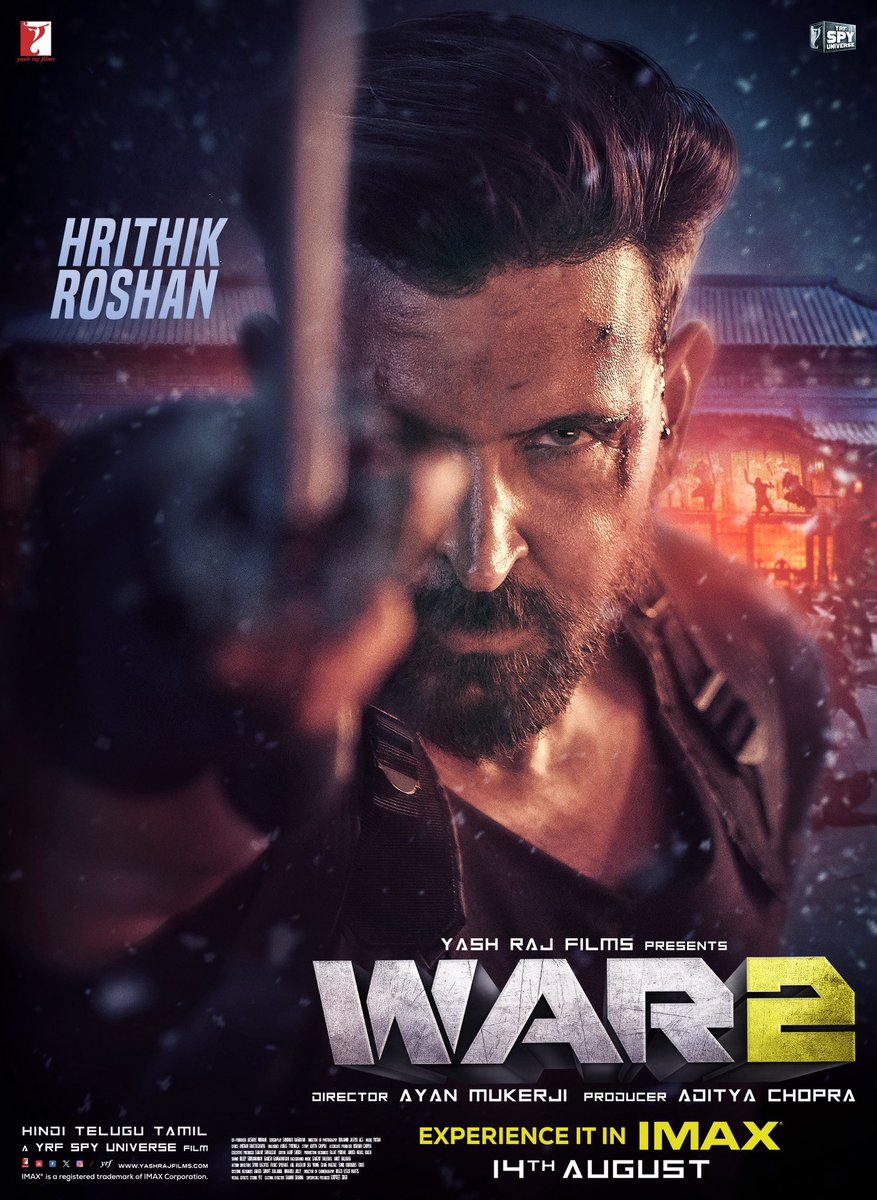 worldNTRfans's tweet image. Get Ready for #War2 

Experience it in IMAX from #Aug14 

@tarak9999 @iHrithik @yrf 🔥🔥🔥