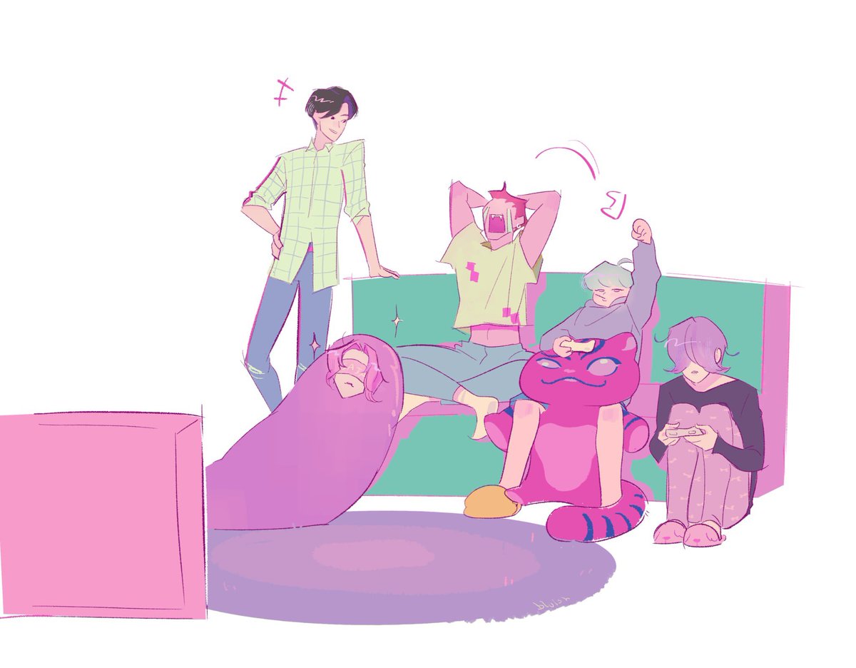 just wanna draw them being silly 🎮 

#KPOPDEMONHUNTERS #sajaboys