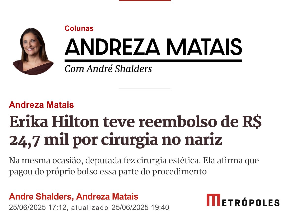 Não bastasse contratar com dinheiro público seus dois paisagistas capilares/maquiadores, contratar empresa de segurança fantasma, a criatura ainda fez plástica à custa do contribuinte. Ela precisa perder o mandato! Quem sabe conseguirá um emprego no Texas. Isto é, se conseguir um