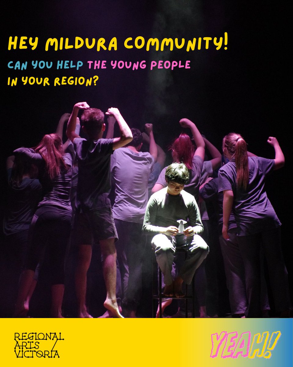 workspace3496's tweet image. Before June 30, help bring the arts to kids in Sunraysia! 🎭💥
We’ve teamed up with @RegionalArtsVic to raise funds so local young people can access inspiring performances &amp;amp; workshops.
Every dollar helps. Tax-deductible. Local impact.
👉 rav.net.au/donate
#EOFYgiving #YEAH