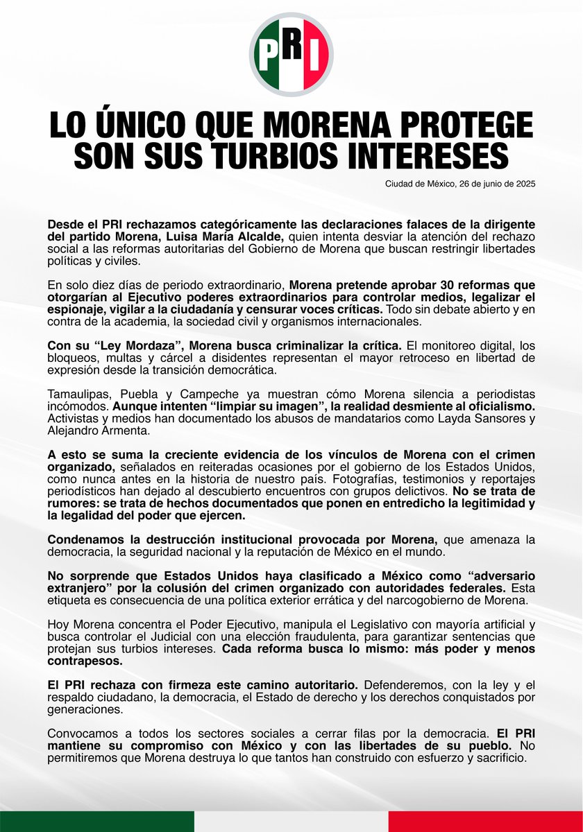 alitomorenoc's tweet photo. Lo único que MORENA protege son sus turbios intereses. https://t.co/gK7prCcIta