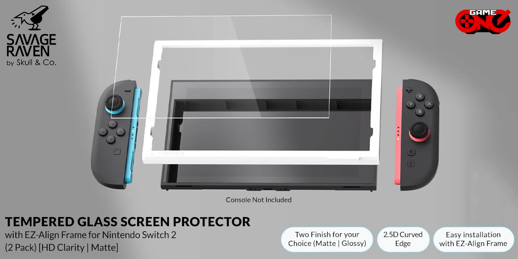 gameoneph's tweet image. Keep your Nintendo Switch 2’s screen safe and crystal-clear with the Skull &amp;amp; Co. Tempered Glass Screen Protector. Easy installation with the included EZ-Align Frame!

🛒Shop Now: bit.ly/3IEYizO

#skullandco #savageraven #screenprotector #nintendoswitch2 #gameoneph