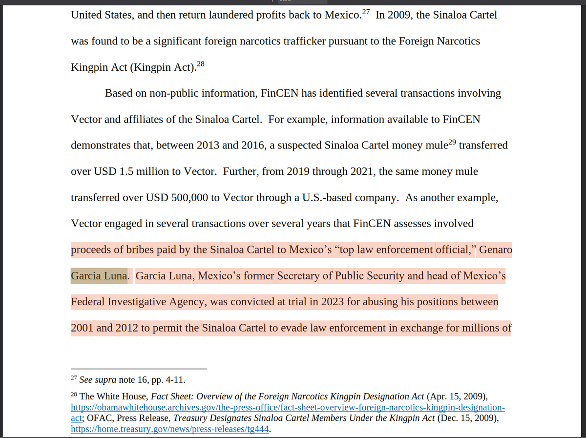 Lei el informe del Departamento del Tesoro

fincen.gov/sites/default/…

Fachos, malas noticias. No menciona nunca ni a AMLO, ni a nadie de la 4T. ¿A quién creen que sí menciona?

A García Luna.