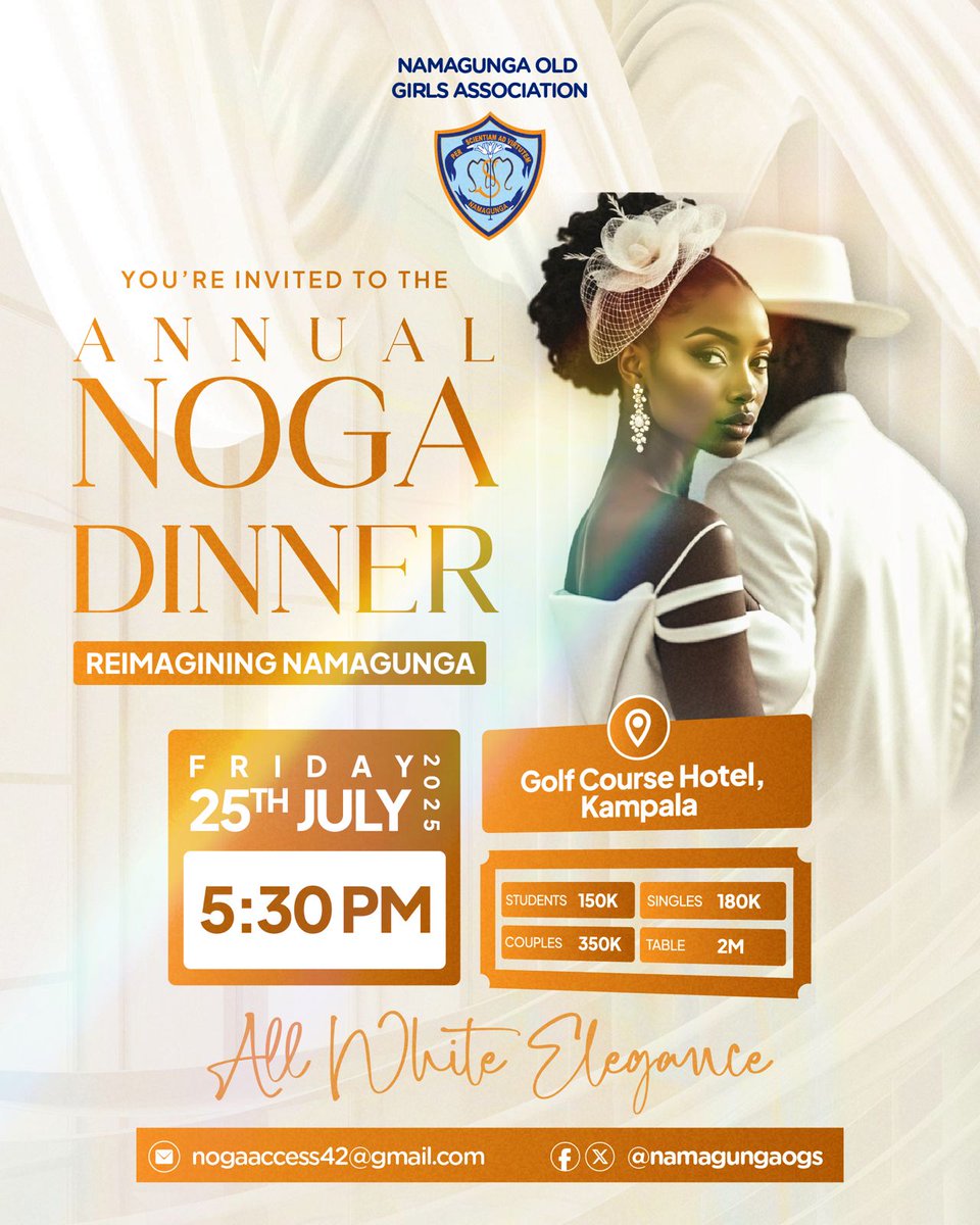 No better time than now to look in the White for our grand celebration this year!🥳🥳🥳🥳😃😃😃😃😃 We invite you all. We cannot wait to see you all

#NOGADinner
#Namagunga