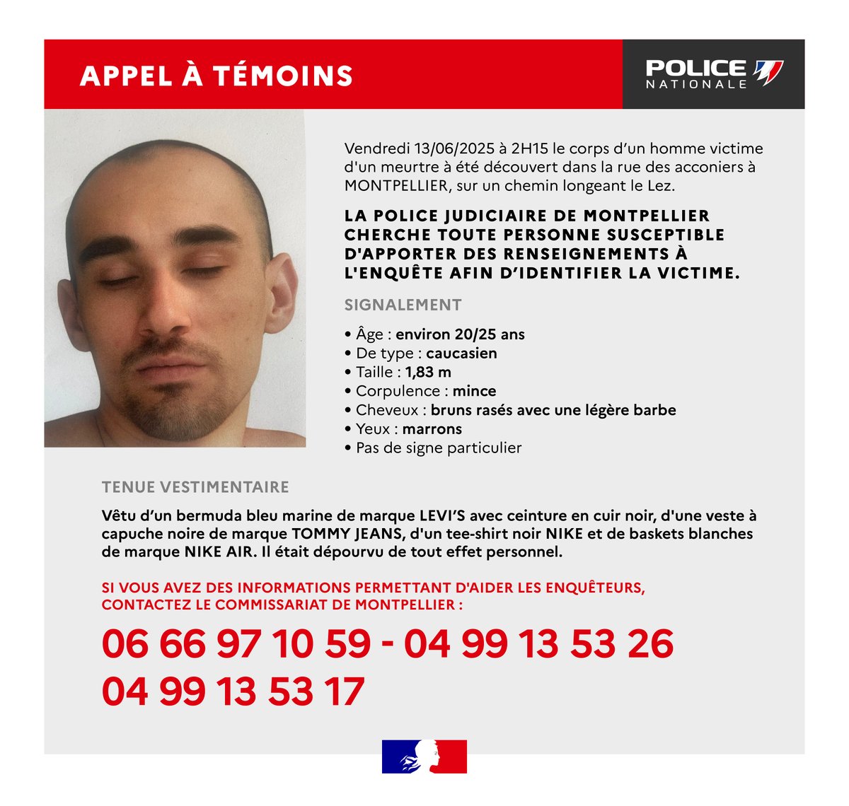 PoliceNat34's tweet image. #APPELATEMOINS | Merci de relayer ce message susceptible de permettre l&apos;identification de ce monsieur.