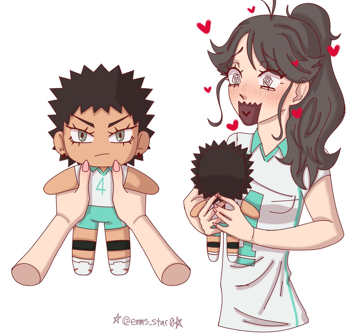 emms_star0's tweet photo. Fem iwaoi plushies 🩵 #iwaoi #yurikyuu https://t.co/CZuho355Kp