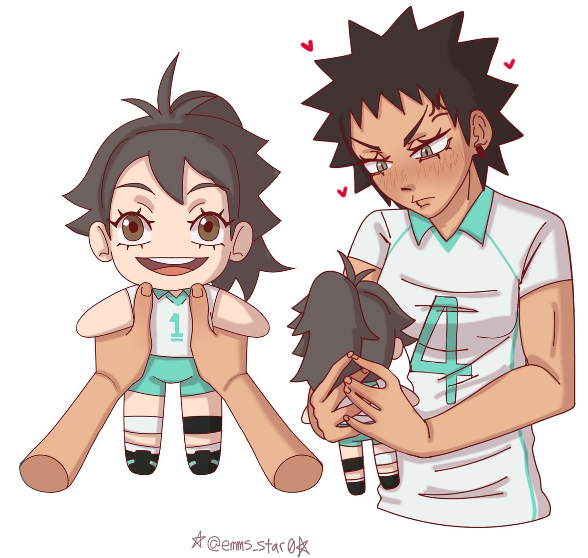 emms_star0's tweet photo. Fem iwaoi plushies 🩵 #iwaoi #yurikyuu https://t.co/CZuho355Kp