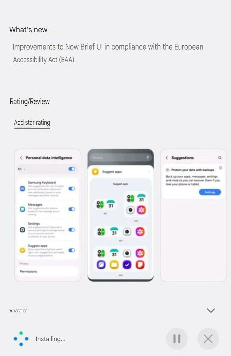 mnh_18's tweet photo. ๐จ New App Update!
Samsung is rolling out the โNow Briefโ application update for Galaxy phones in Europe ๐ช๐บ.
Get streamlined updates, smarter notifications, and a refreshed daily briefing experience โ all in one place! ๐ฒโจ
#Samsung #NowBrief #GalaxyUpdate #OneUI #EuropeUpdate https://t.co/9MpHzJPKQX
