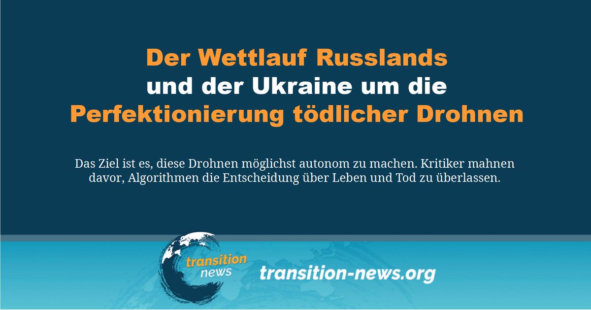 C_Transition2's tweet image. Die ukrainischen und russischen #Streitkräfte setzen inzwischen immer ausgefeiltere KI-gesteuerte #Drohnen ein, die in der Lage sind, #Ziele ohne direkte menschliche #Kontrolle zu identifizieren und zu bekämpfen.

Weiterlesen ... (transition-news.org/der-wettlauf-r…)

#transitionnews