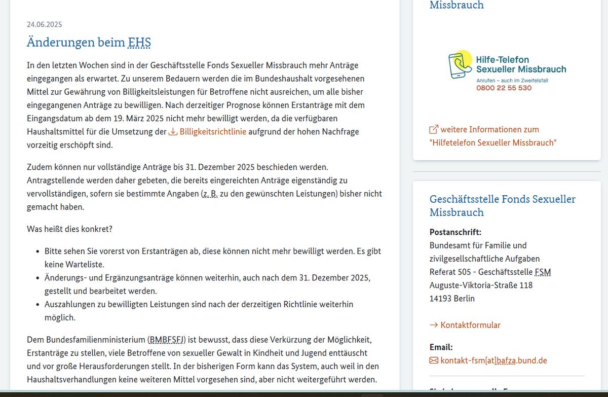 <a href="/bundeskanzler/">Bundeskanzler Friedrich Merz</a> Trotz gigantischem Schuldenpaket, trotzdem Ihr Parteigenosse Spahn immernoch Unsummen für Masken ausgegeben,wird der Fond für sex. Missbrauch nicht nur überhaupt abgewickelt, sondern so mit Betroffenen umgegangen. Was haben wir noch zu erwarten von Ihrer Regierung?