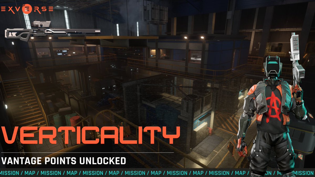 Verticality is the secret to unbeatable maps in #Exverse! 🚀

We've listened to the community and crafted locations with epic elevation, giving you jaw-dropping vantage points for intense close-quarters battles and sniping from afar.

Get ready to conquer the heights, Proxies!