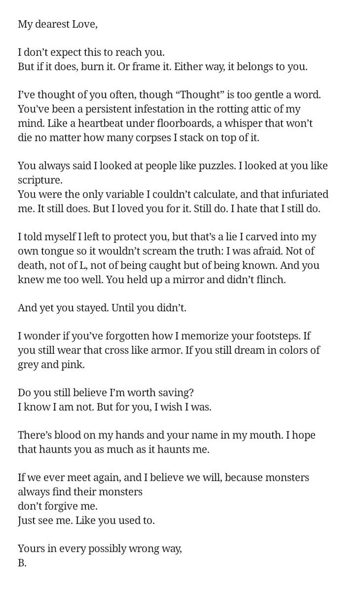CORPSEDESSERT's tweet image. B and Love's letters #deathnote #ocxcanon #beyondlove #bbxlove #rueryuzaki #naomimisora #rayepenber #llawliet #wammyshouse