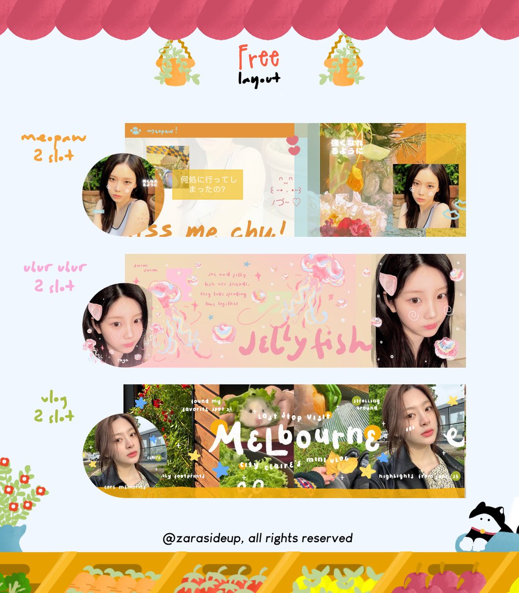 itszarastudio's tweet photo. repost will be appreciated! 🚚

HAI hari ini aku membawa 6 FREE LAYOUT BY REQ untuk merayakan ulang tahunnya kak Kezia @tomatolivee! 🍅🍰🛼
 
🛝 by reply
⛺️ sekarang - 21.00 WIB

#zonauang️ #zonaba https://t.co/cADMz9l13b