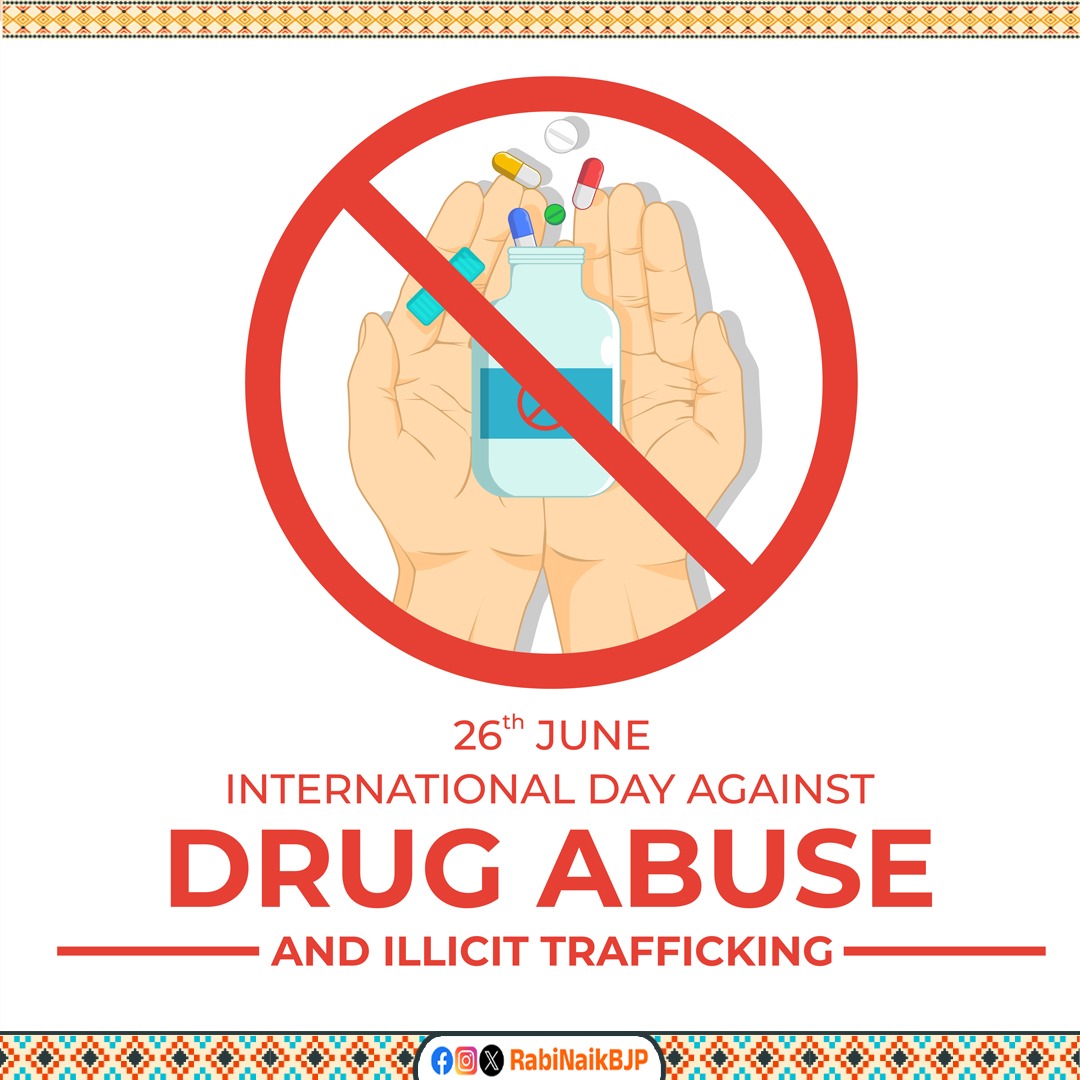 RabiNaikBJP's tweet image. Say NO to drugs. Say YES to life.
Together, let’s fight drug abuse and illicit trafficking.
#NoToDrugs #YesToLife