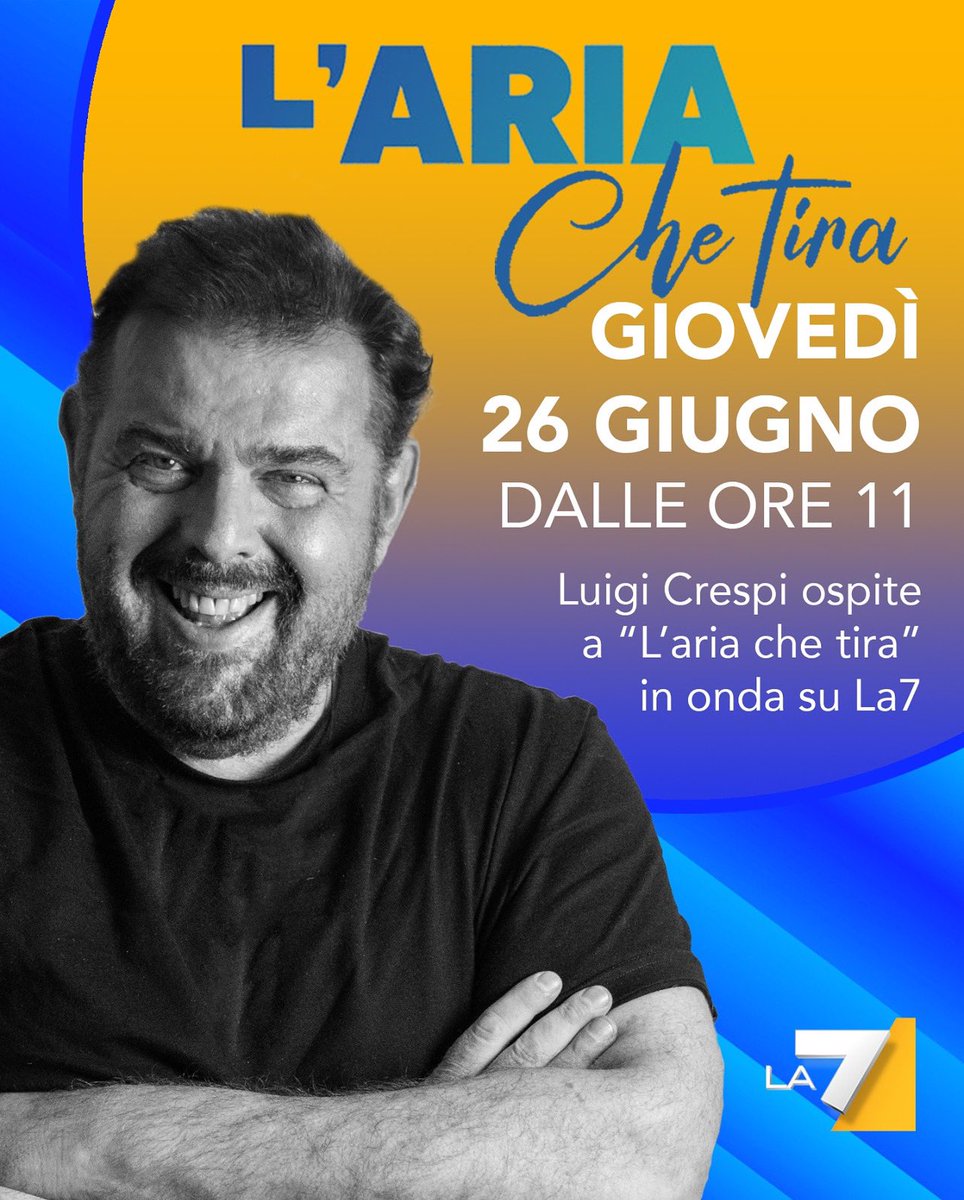 Giovedì 25 giugno alle 11 ci vediamo con <a href="/DAVIDPARENZO/">David Parenzo</a> all’Aria che Tira su La7