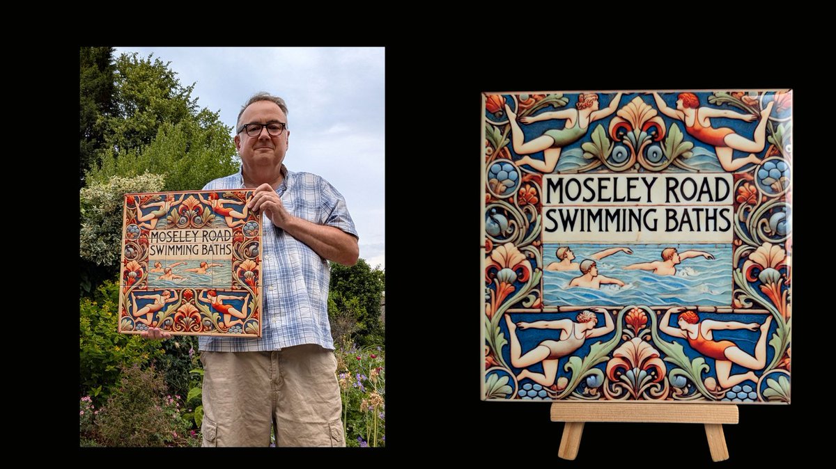 Just finished turning my Moseley Road Baths tile into a 9-tile panel, now proudly heading to a hallway in Moseley! I’ve made two, and you can see the other one this Saturday at Moseley Arts Market. All my tiles can now be made into panels.
#Moseley #ArtsAndCrafts #CeramicTiles