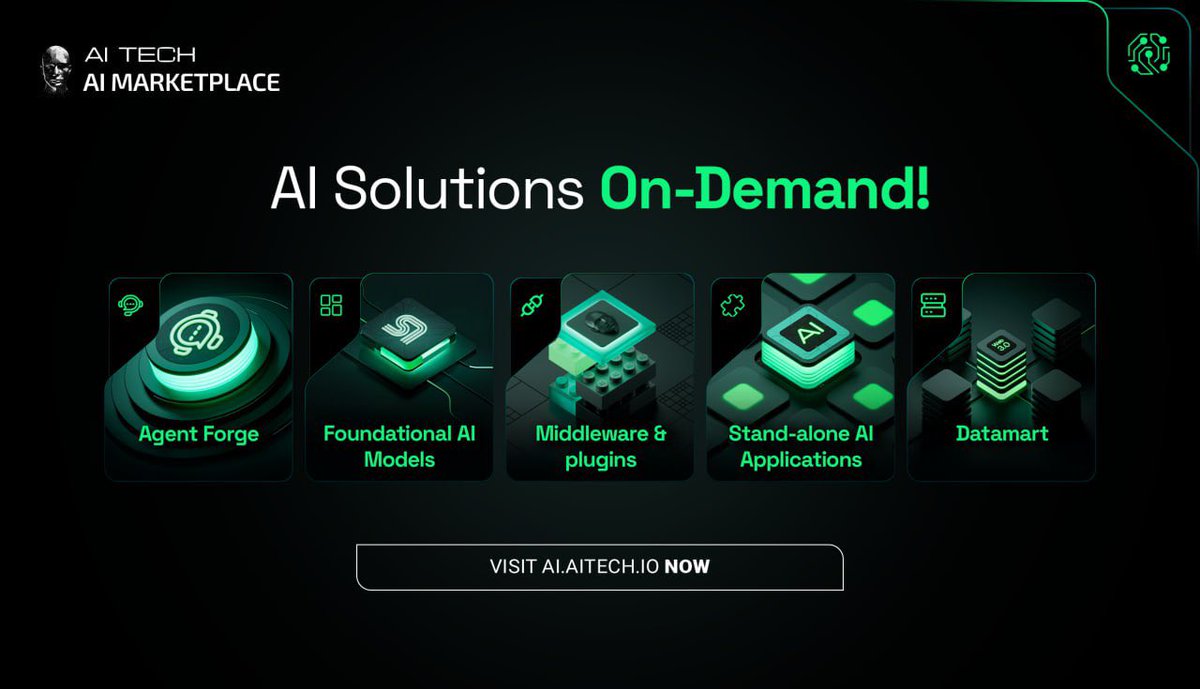 AITECHio's tweet photo. 📥 AI Solutions On-Demand!

Need a quick AI solution? Just search and deploy. Our AI Marketplace gives you instant access to tools, agents, and models — built for speed.

👉 https://t.co/wfmPvO3lee https://t.co/MVY8MvWKaO