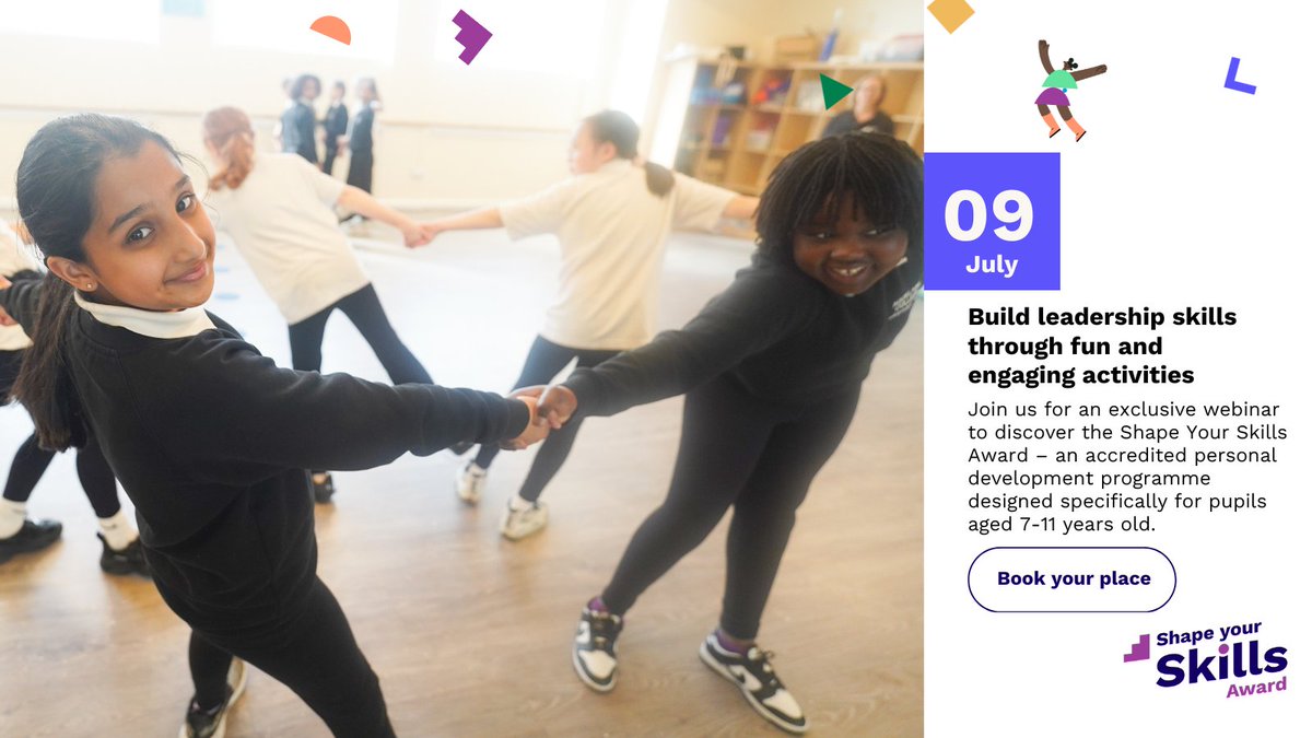 Want to help your primary pupils build confidence, teamwork &amp; leadership skills?

Join our free webinar on 9 July to explore the new Shape Your Skills Award for ages 7–11.

🎁 Free resources + session recording

🎓 bit.ly/3TFUILa

 #ShapeYourSkills #PrimaryEducation