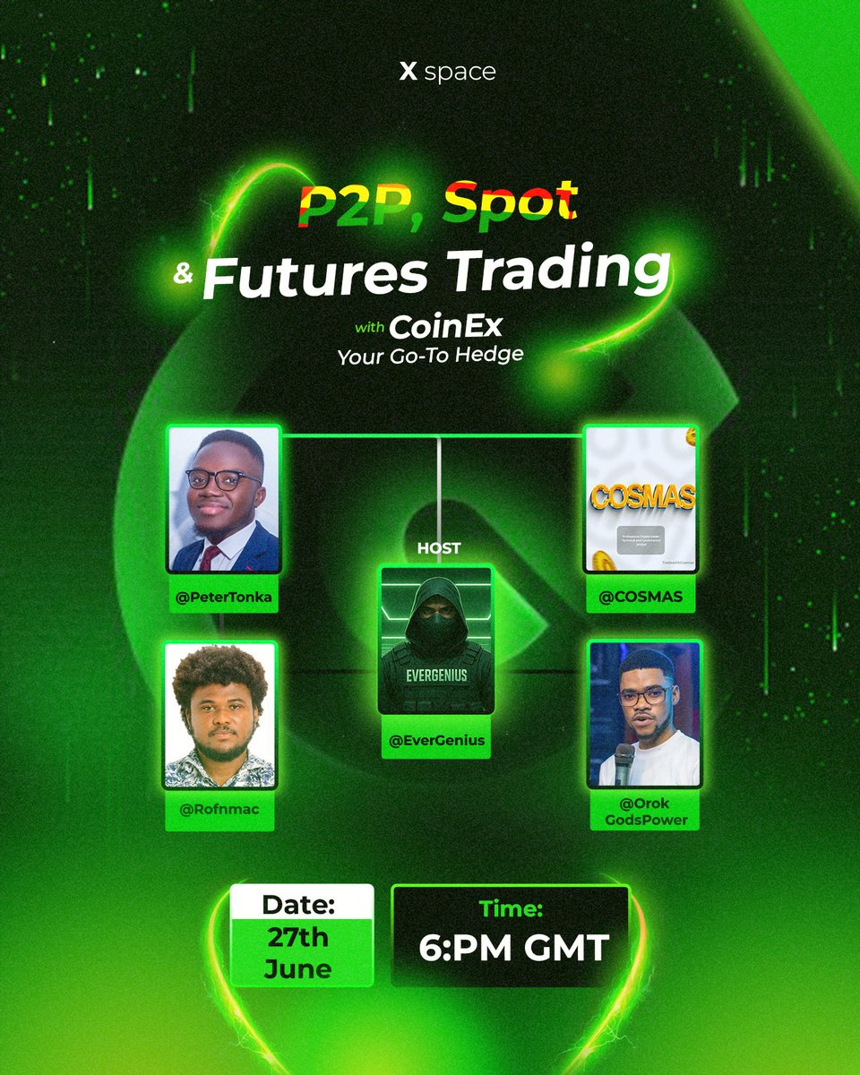 evergenius_eg's tweet photo. Set a reminder for my upcoming Space! 

Its Foundational to familiarize with 

P2P, Spots & Futures…. Understanding how to get started.

You wanna learn about how that your trader friend does it. 

Join this space 

https://t.co/TWGWObMaBa

@PeterTonka 
@COSMASANALYST 
@Rognmac 
@OrokGodspower 
@0xEngr_gudbee 
@0xweb3bond 
@0xweb3bond