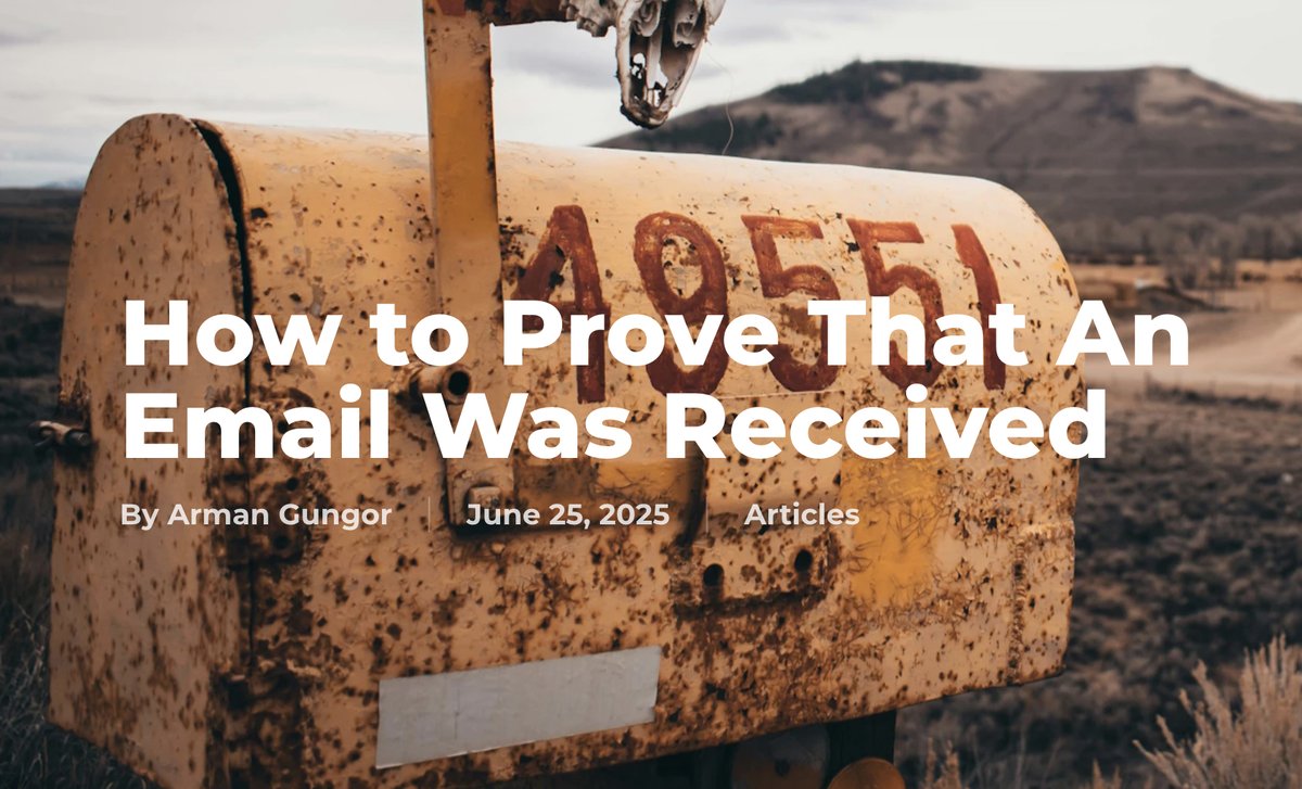 Riceviamo spesso la richiesta di dimostrare o confutare che un’e-mail sia stata effettivamente spedita  oppure ricevuta: un interessantissimo articolo di <a href="/armangungor/">Arman Gungor</a> sul blog di <a href="/MetaspikeHQ/">Metaspike</a> che spiega come farlo tramite tecniche di #digital #forensics: metaspike.com/how-to-prove-e…