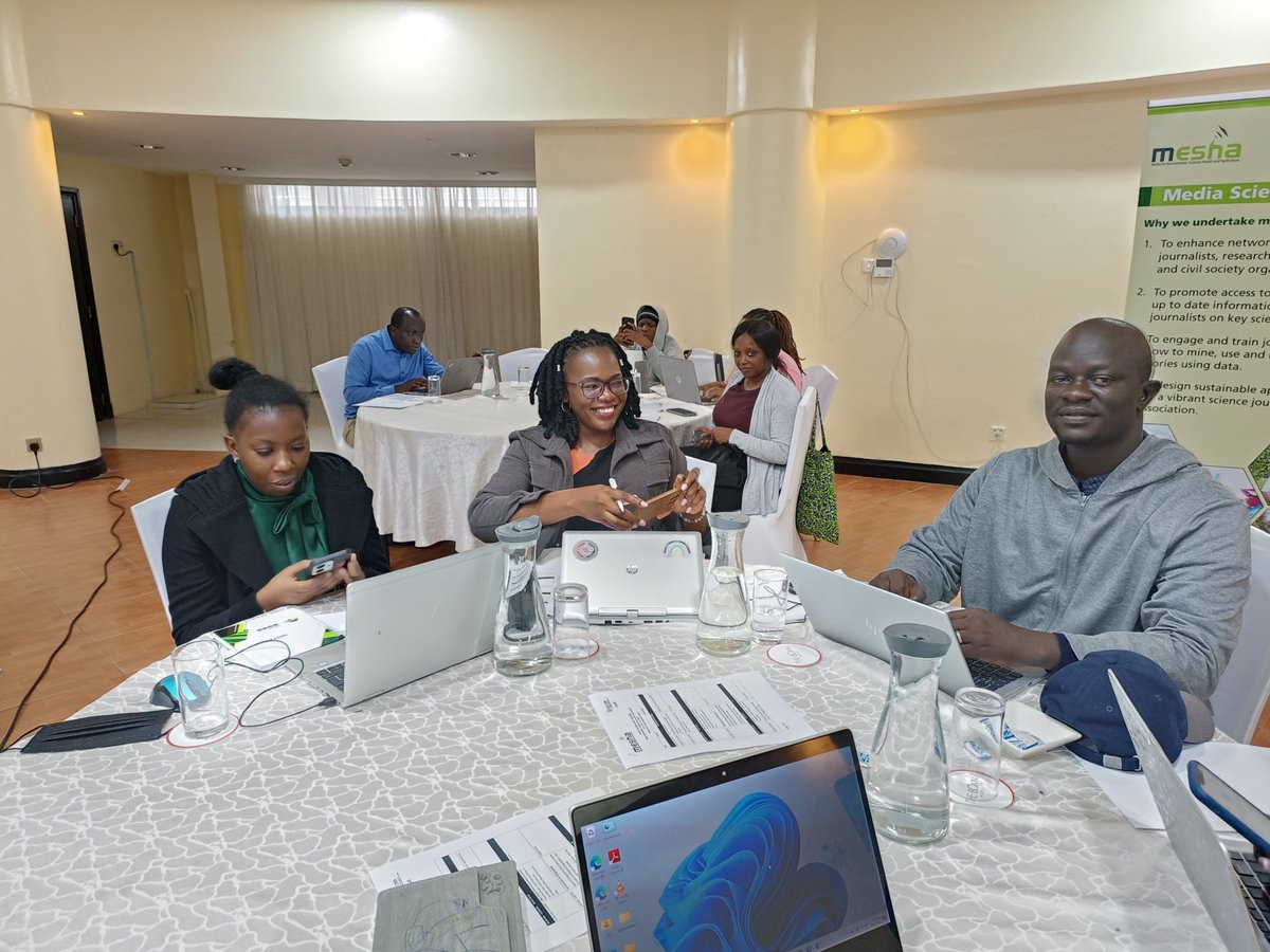 phenahs's tweet photo. MESHA members attending Data journalism, Infographic and Visualisation training at the Boma Hotel Nairobi #meshascience @MeshaScience https://t.co/i3fsxEaLND