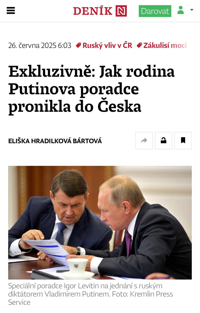 1/2 Je venku důležité odhalení případu #Levitin &amp; family od <a href="/eliska_bartova/">Eliška Hradilková Bártová</a> z <a href="/enkocz/">Deník N</a>, se kterou jsme mluvili o praní špinavých peněz v #ČR.

Bohužel tyhle situace, i kvůli laxnosti úřadů a gumové legislativě, stále nekončí a #Česko pokračuje fungovat jako pračka na RU peníze: