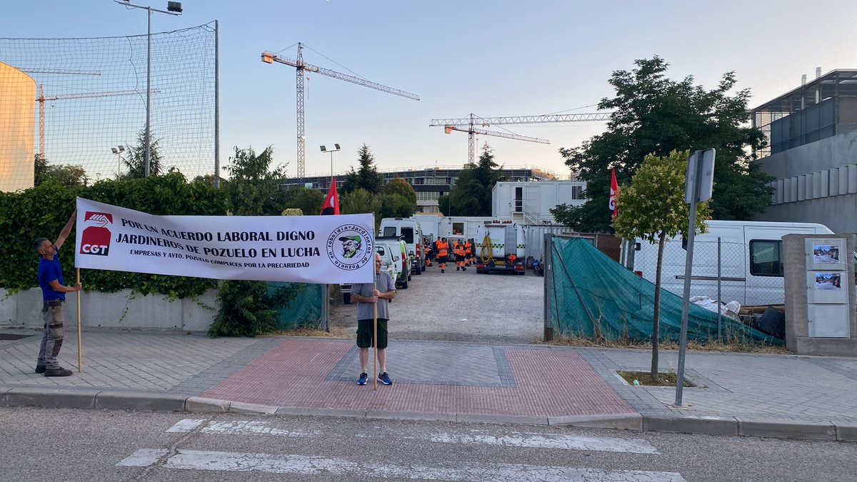 CGT_Madrid's tweet photo. POZUELO | Comienza la 1a jornada de #Huelga en #Pozuelo
#JarineríaPozueloEnLucha
¡#INDITEC, #EULEN y @ayto_pozuelo responsables!
El municipio con la Renta más alta se resiste a negociar.
La lucha es el único camino!
#JardinerxsPozueloEnLucha
@CGT @CGT_Madrid https://t.co/XtFeQRJ1ww