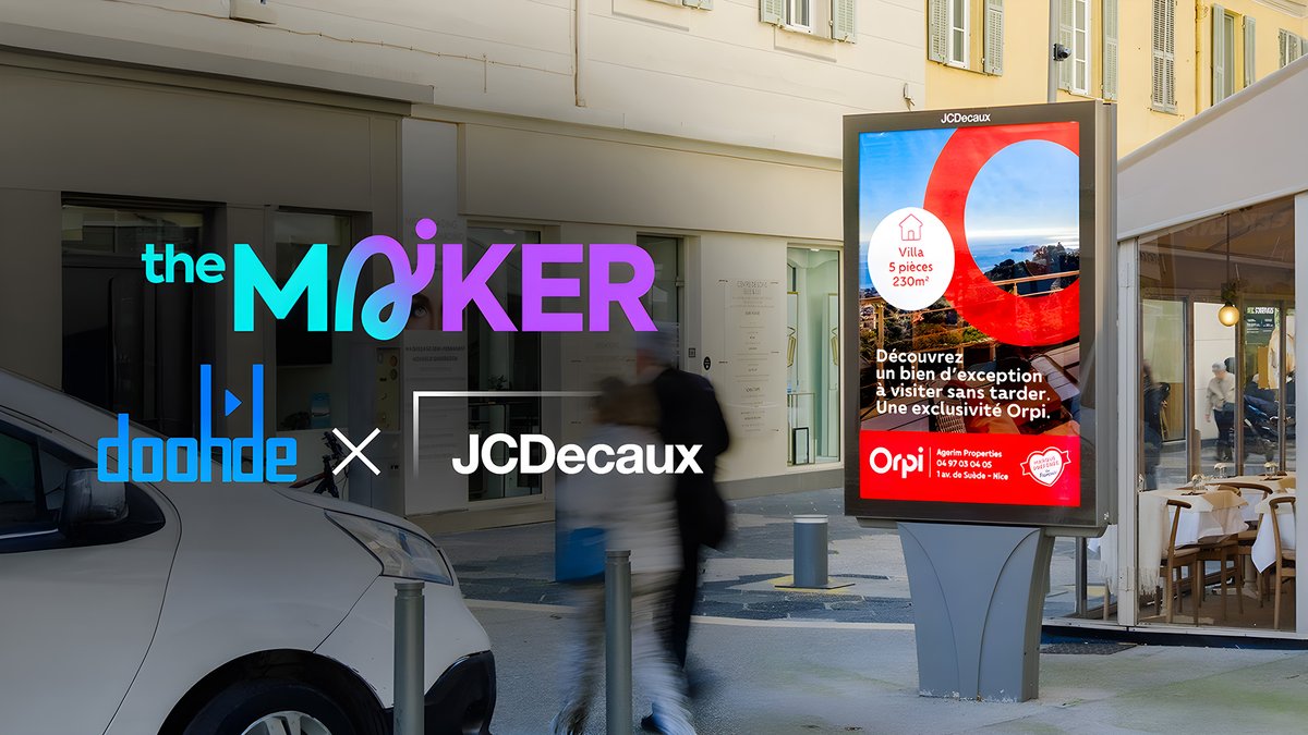 JCDecaux France (@jcdecaux_france) on Twitter photo JCDecaux et Doohde lancent une nouvelle fonctionnalité à destination des enseignes à réseau sur la plateforme The mAIker, expérimentée en avant-première par Orpi jcdecaux.fr/communiques-de… JCDecaux et Doohde lancent une nouvelle fonctionnalité à destination des enseignes à réseau sur la plateforme The mAIker, expérimentée en avant-première par Orpi jcdecaux.fr/communiques-de…
